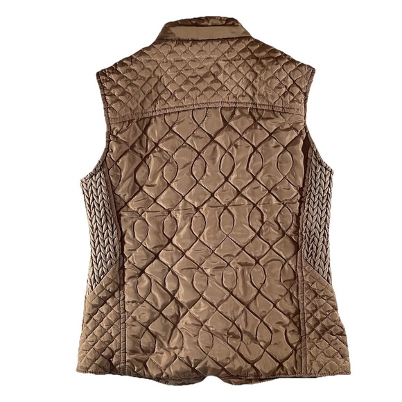 Girls Quilted Puffer Vest Tan/Brown Size Medium Missing Hood H.Q Brand - Picture 2 of 7